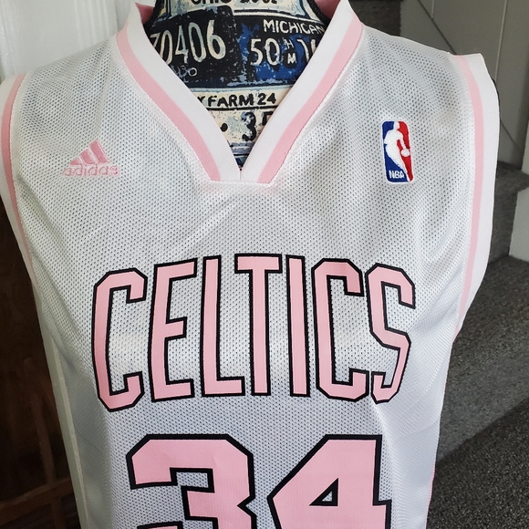 NBA ADIDAS~ BOSTON CELTICS PINK & WHITE "PIERCE 34" JERSEY! - Picture 2 of 16